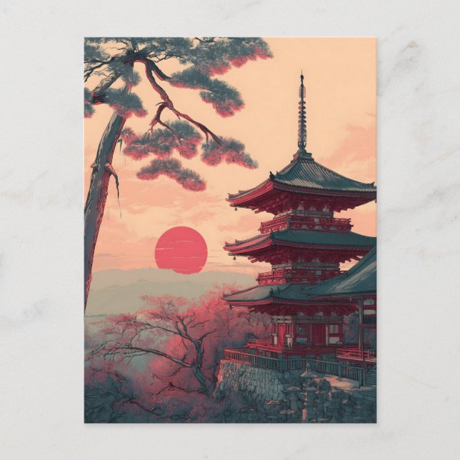Japan Padoda vintage Postcard (Front)