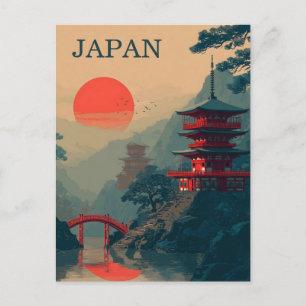 Japan Pagoda vintage Postcard