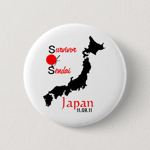 Japan relief tsunami earthquake Sendai 6 Cm Round Badge