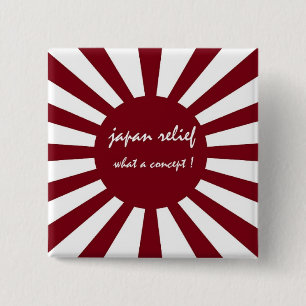 japan relief what a concept 15 cm square badge