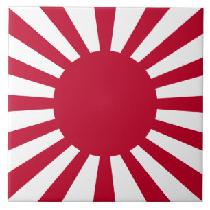 Japan Rising Sun Flag Ceramic Tile