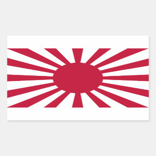 Japan Rising Sun Flag Rectangular Sticker