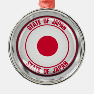 Japan Round Emblem Metal Ornament