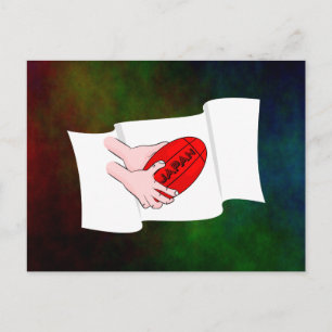 Japan Rugby Team Supporters Flag With Ball Postcard