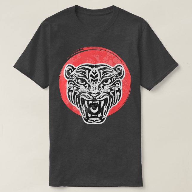 japan Sakura Cherry Blossom Tiger Japanese  T-Shirt (Design Front)