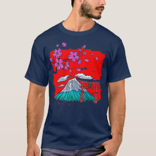 Japan Sakura Cherry Blossom Tree Volcano Japanese T-Shirt