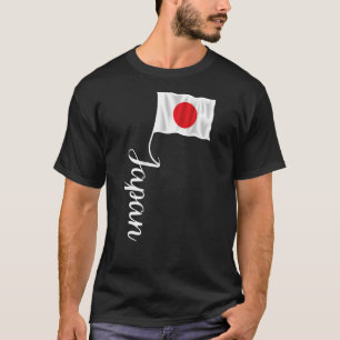 Japan Signature Hinomaru Japanese Flag Pole On Bac T-Shirt
