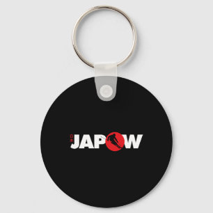 Japan Ski Shirt Japow Powder Skiing Japanese Flag Key Ring
