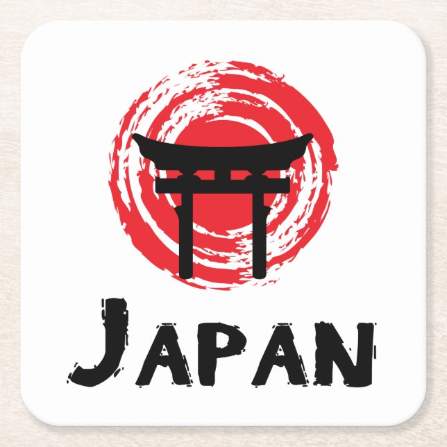 Japan Square Paper Coaster (Front)