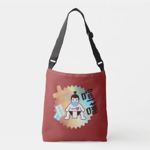 Japan Sumo Tokyo - FIGHTO!!! Stay Safe! Red Crossbody Bag