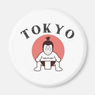Japan Sumo Tokyo - Son of The Sun White Magnet