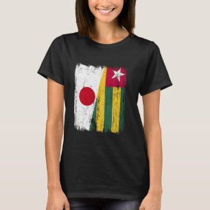 Japan Togo Half Flag Japanese Togolese Roots T-Shirt