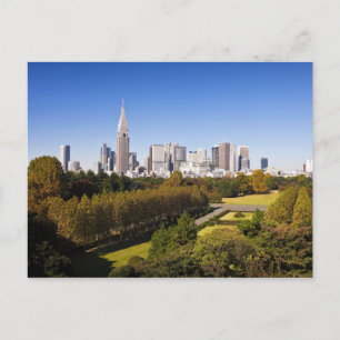 Japan. Tokyo. Shinjuku District Skyline and Postcard