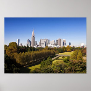 Japan. Tokyo. Shinjuku District Skyline and Poster