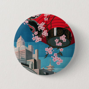 Japan Tokyo Vintage Japanese Travel Poster 6 Cm Round Badge