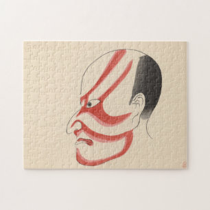Japan - Traditional Kabuki - red4 - Jigsaw Puzzle
