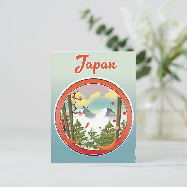 Japan travel logo invitation postcard (Standing Front)
