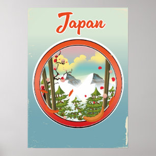 Japan travel logo poster