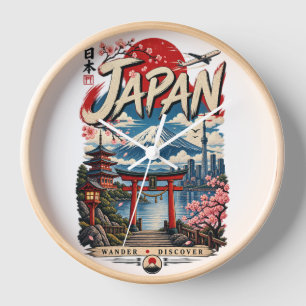 Japan Travel Mount Fuji Vintage Japanese Clock