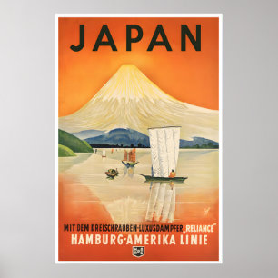 Japan Travel Poster Mt Fuji Japanese Wall Art