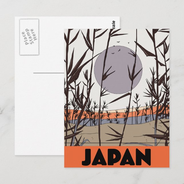 Japan travel poster postcard (Front/Back)