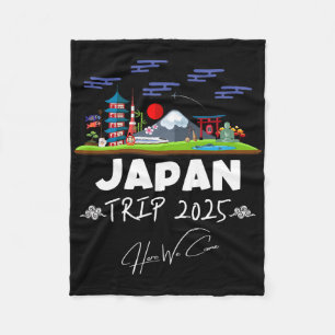 Japan Trip 2025 Here We Come Matching Team Travel  Fleece Blanket