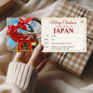 Japan Trip Christmas Reveal Gift Ticket Card