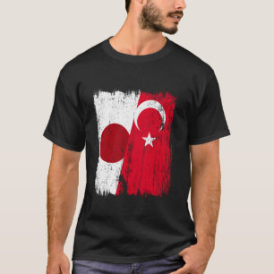 Japan Turkey Half Flag Turkiye Japanese Turkish He T-Shirt