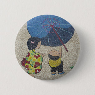 japan umbrella 6 cm round badge