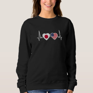 Japan USA Heartbeat Japanese American Flag Sweatshirt