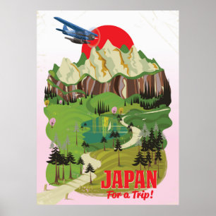 Japan vintage style travel poster