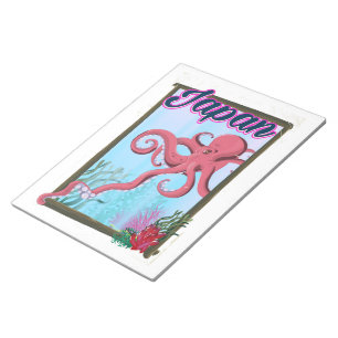Japan vintage style travel poster notepad