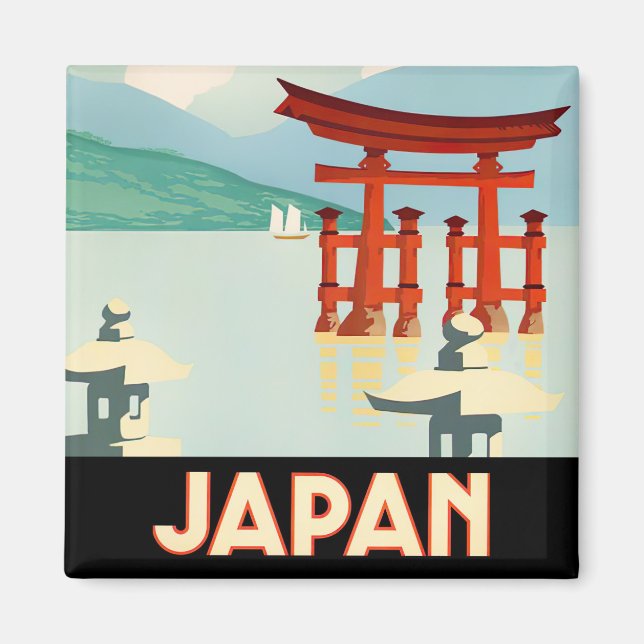 Japan vintage travel magnet (Front)