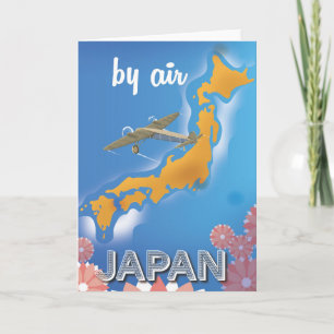 Japan vintage travel poster holiday card