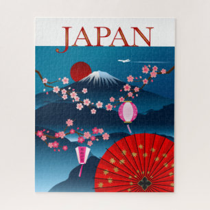 Japan Vintage Travel Poster l Mount Fuji Jigsaw Puzzle