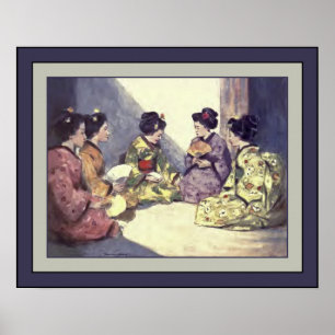 Japan Watercolor ~ “Butterflies” ~ 1901 ~ Poster