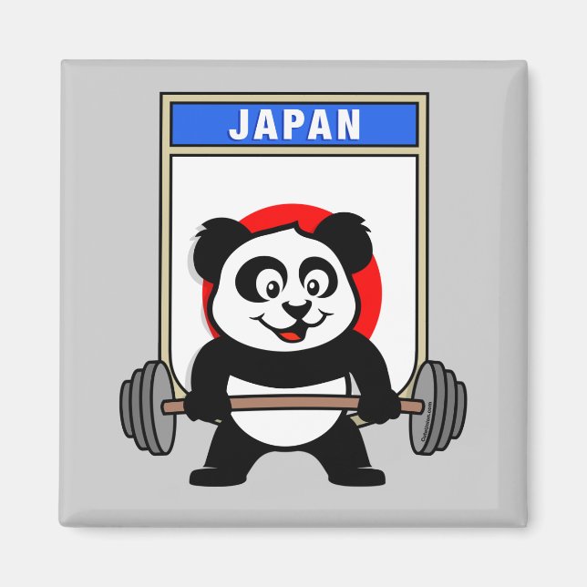 Japan Weightlifting Panda Magnet (Front)
