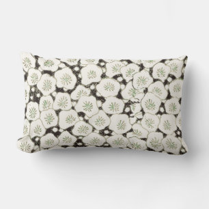Japan White Flower floral garden Lumbar Cushion