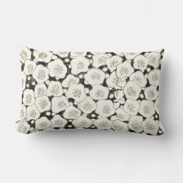 Japan White Flower floral garden Lumbar Cushion (Front)