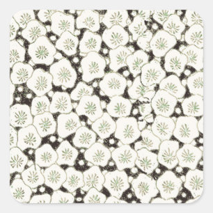 Japan White Flower floral garden Square Sticker