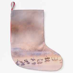 Japan winter nature. Wildlife scene, snowy nature. Small Christmas Stocking