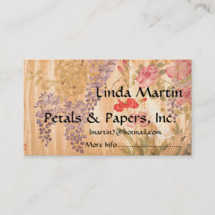 Japan Wisteria & Roses Floral Flower Business Card