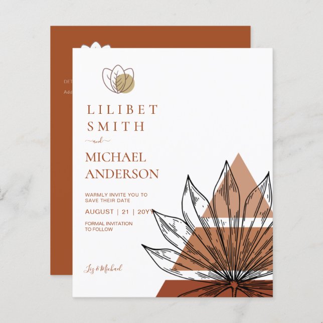 Japandi Abstract Scandinavian Geometric Wedding (Front/Back)