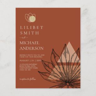 Japandi Abstract Scandinavian Geometric Wedding Flyer