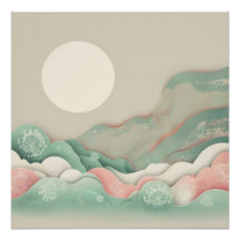 Japandi Abstract Vector Art Soft  Pastels