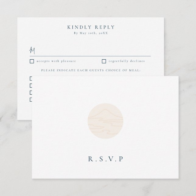 Japandi landscape meal choices RSVP Card (Front/Back)