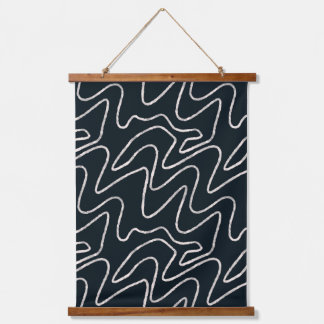 Japandi Minimalist Brush Stroke Pattern in Cream Hanging Tapestry