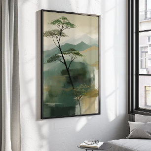 Japandi Mystic Peaks Wall Art Print 