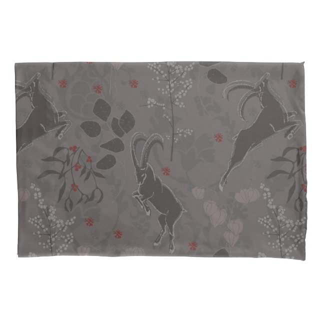 Japandi Neutral Botanicals with Capricorn Pillowcase (Front)