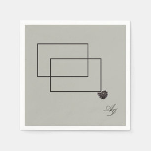 Japandi sea life coastal beige neutral monochrome napkin